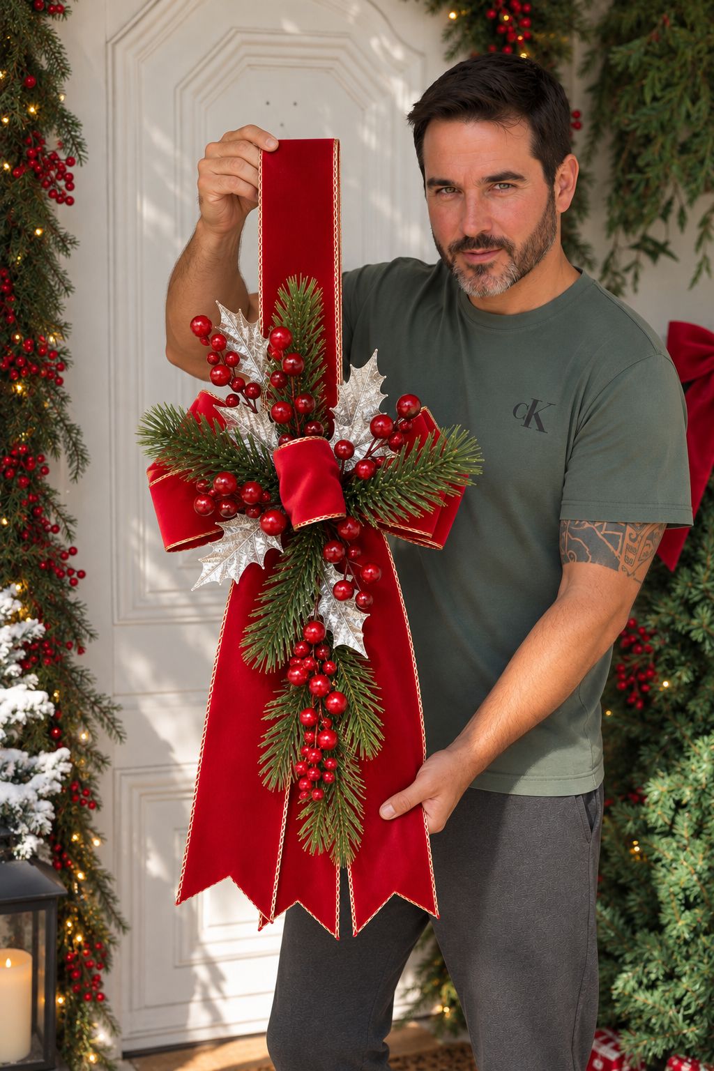 Handcrafted Christmas Door Swag