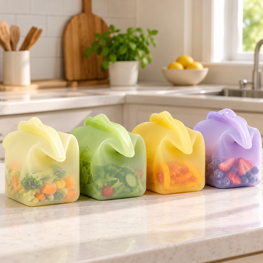 FreshKeep — 4 Pack Silicone Food Storage Bags