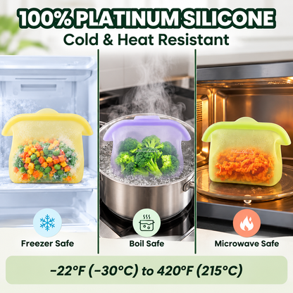 FreshKeep — 4 Pack Silicone Food Storage Bags