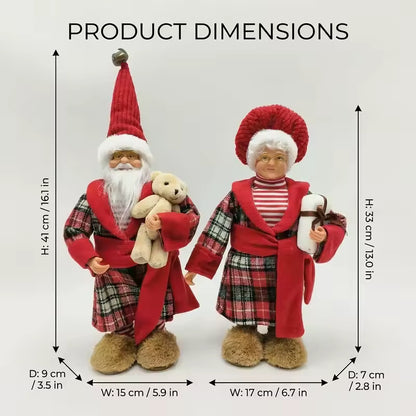 Mr. & Mrs. Claus Christmas Doll Set